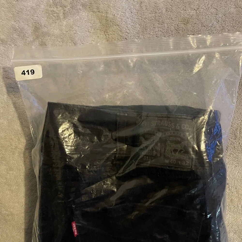 Levis 511 Jeans Mens 40x32 Black Slim Fit Denim Pants Stretch Western Streetwear
